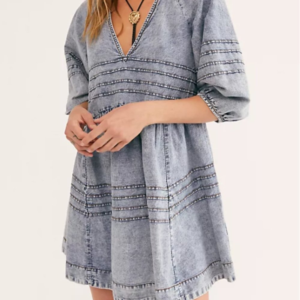 Free People Sweet Surrender Denim Dress - Picture 1 of 4